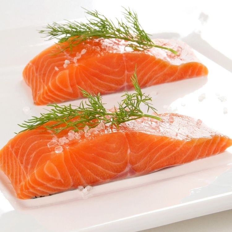 raw salmon portions 200g