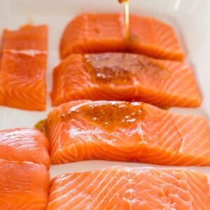 box of Salmon raw portions